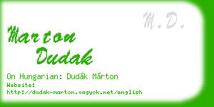 marton dudak business card